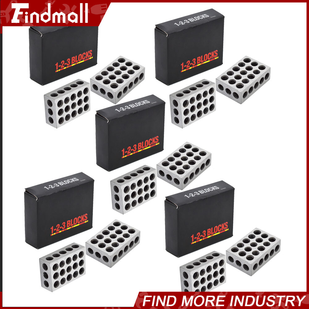 5 MATCHED PAIRS ULTRA PRECISION 1-2-3 BLOCKS 23 HOLES .0001″ MACHINIST 123