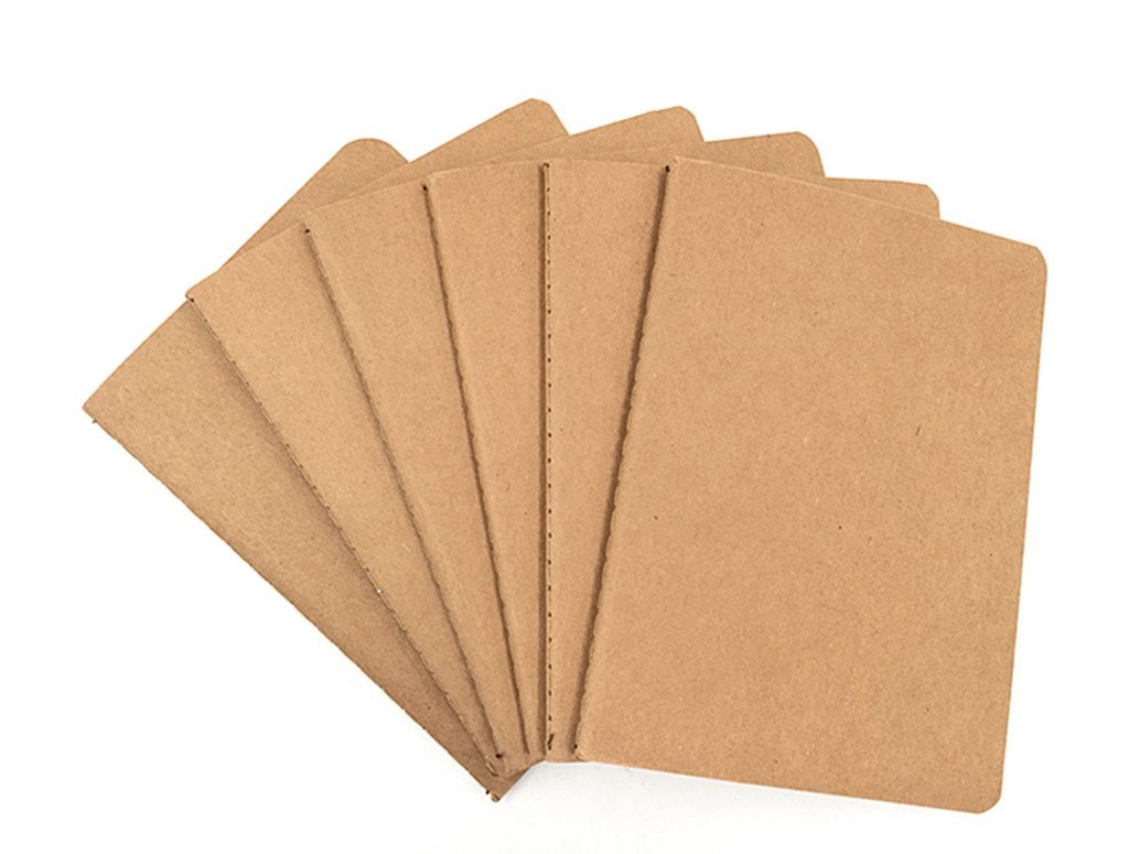 A6 Size Dot Grid Blank Book Retro Brown Cover for Journaling and Planning