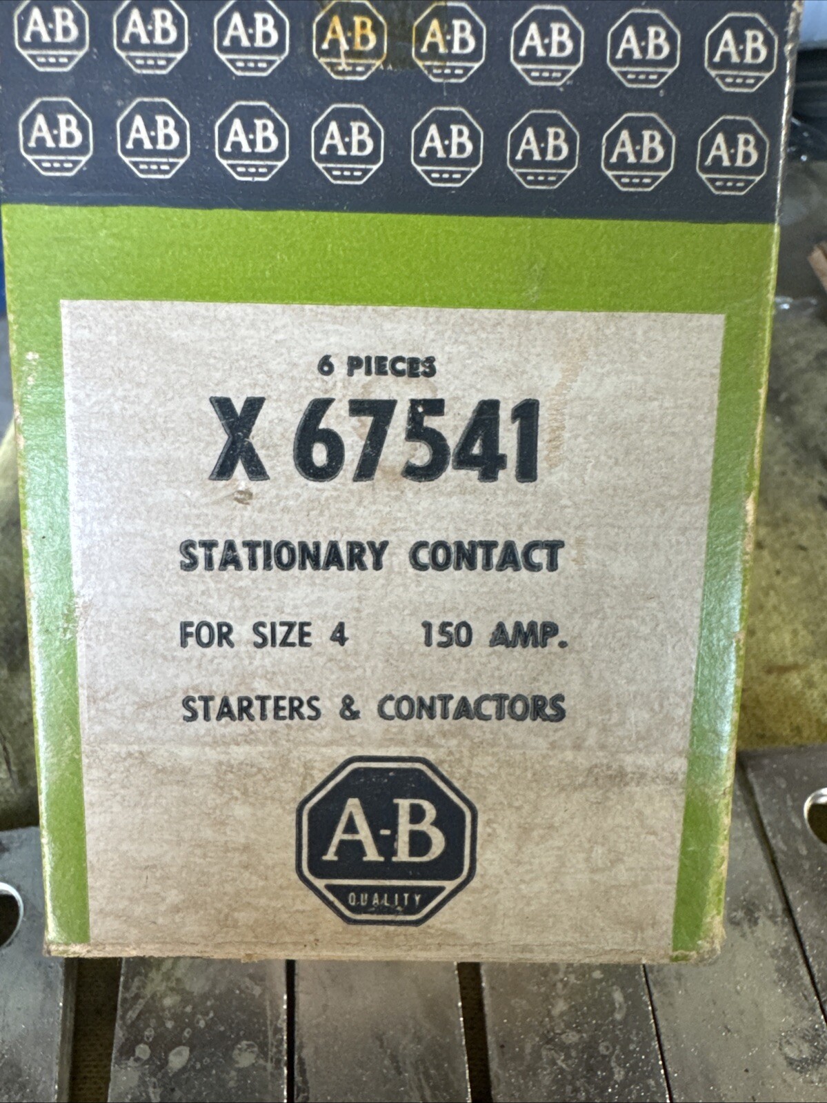 NEW BOX OF 6 ALLEN-BRADLEY STATIONARY CONTACTS FOR SIZE 4 STARTER X-67541