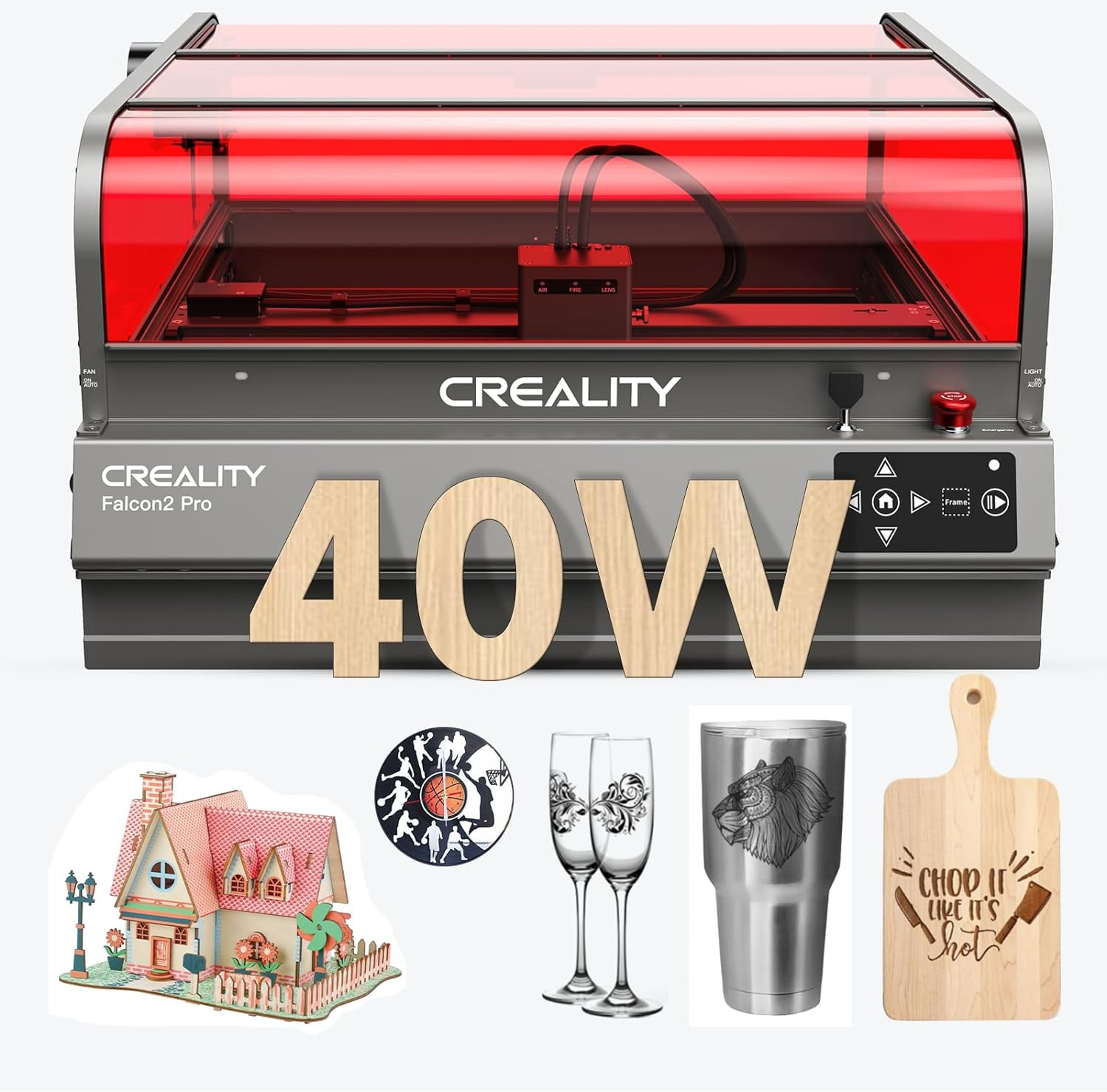 Creality Falcon2 Pro 40W Laser Engraver,High-Precision Cutter for Wood and Metal