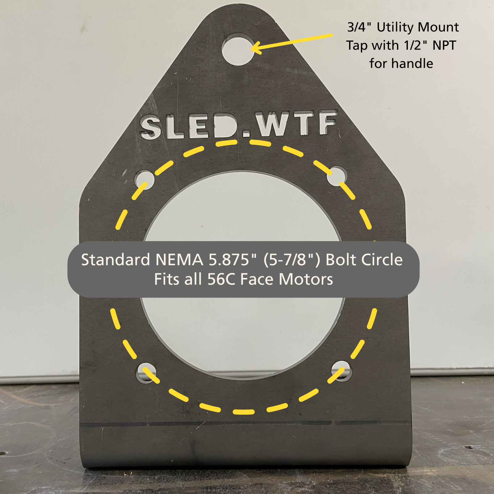 Universal NEMA 56C Motor Mount | Heavy Duty Baseless Stand | Test Rig