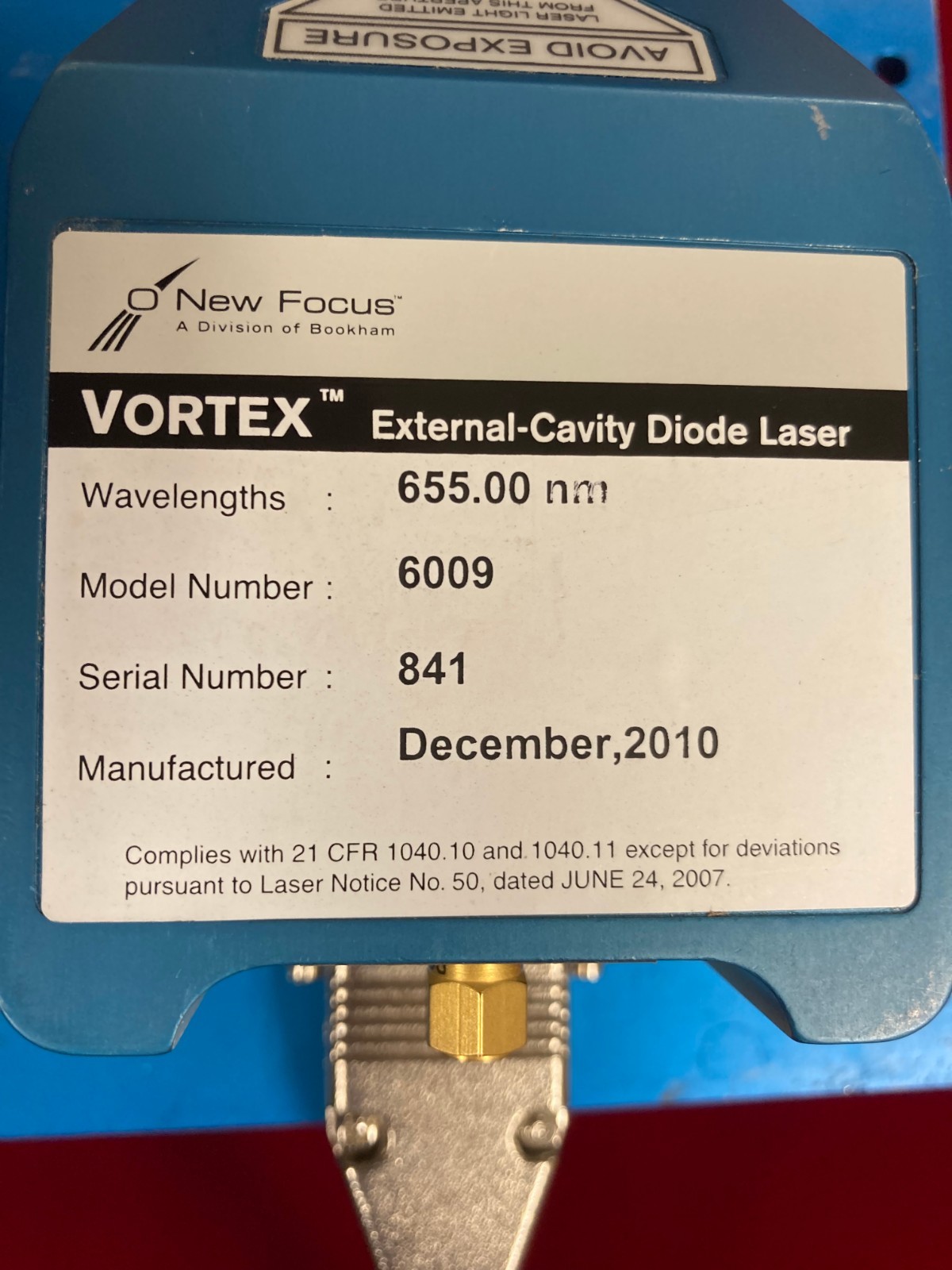 New Focus Model 6009 ECDL System 655 nm 15mW in factory REBUILT condition SLM !
