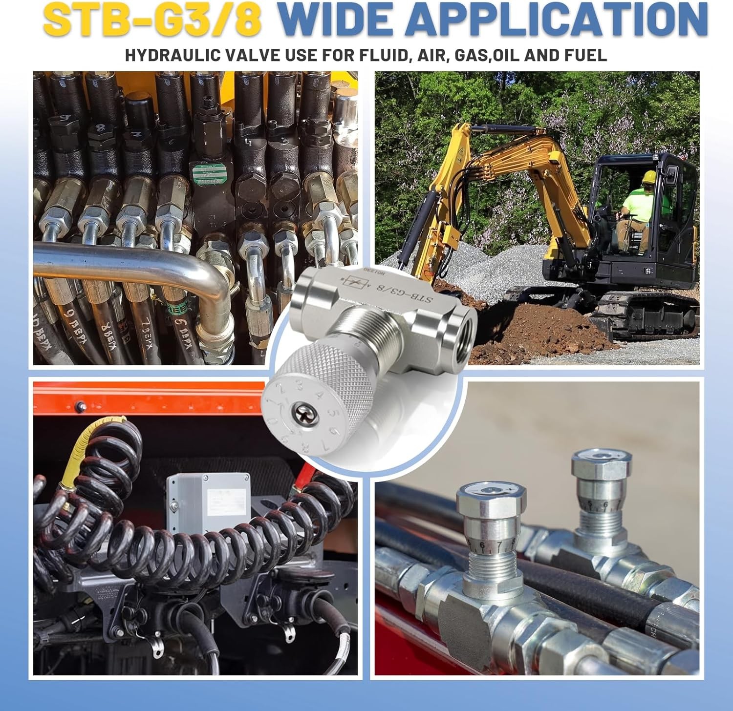 Flow Control Bidirectional Hydraulic Restrictor Valve STB-G3/8 W /L08 ConnectoyT