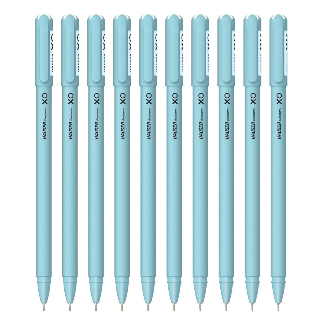 Hauser Blue Ballpoint Pens Pack of 10 0.6mm Quick Dry Refillable Ink Writing …