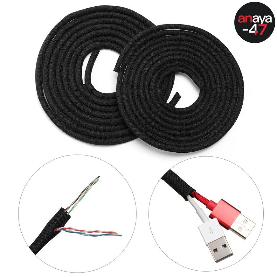 Split Braided Cable Sleeve 3MM-50MM Wire Loom Tubing Cable Management for PC Car