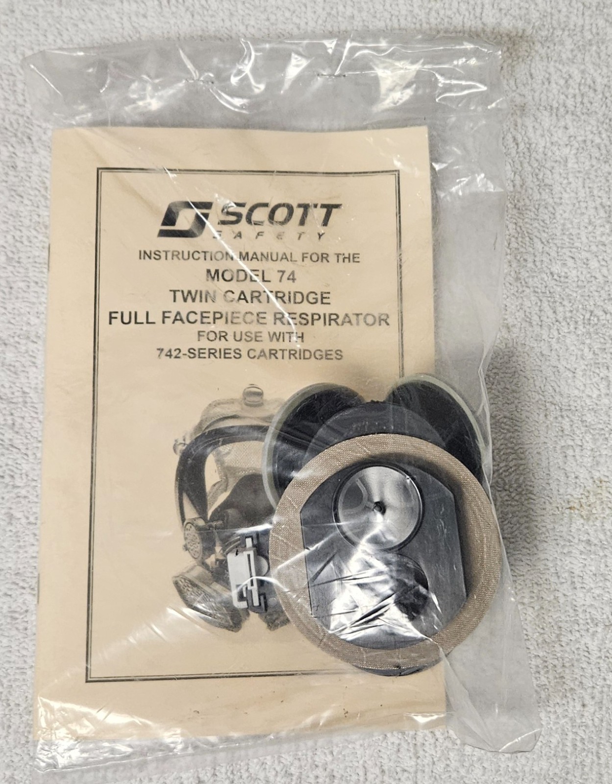 New Scott Safety Twin Cartridge Adapter Model 74 Full Face Respirator Mask Dust