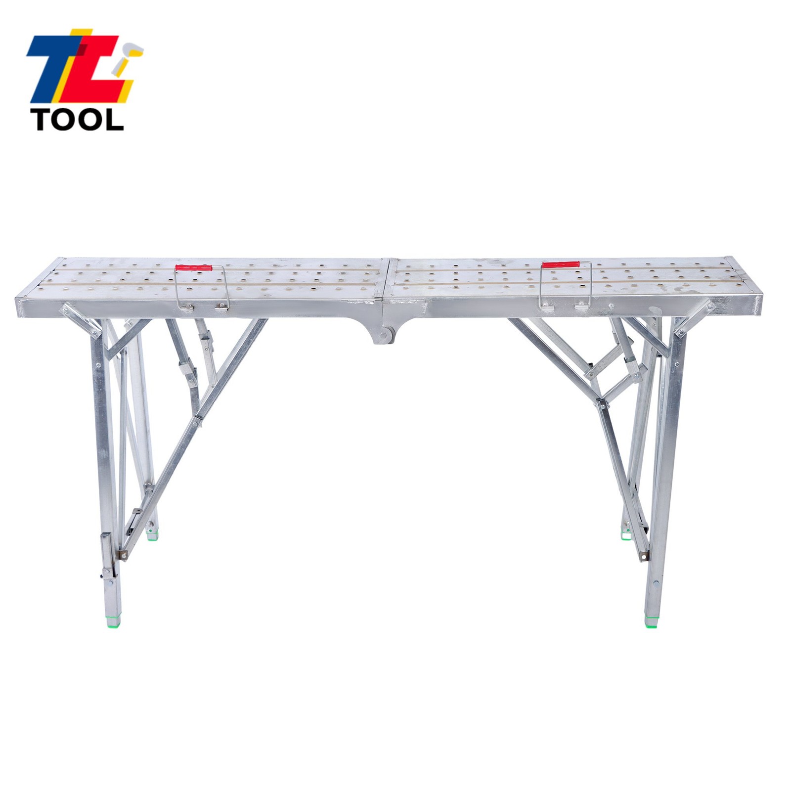 Folding Scaffolding 1.6m Adjustable Lift Height Work Platform Scaffold Aluminum