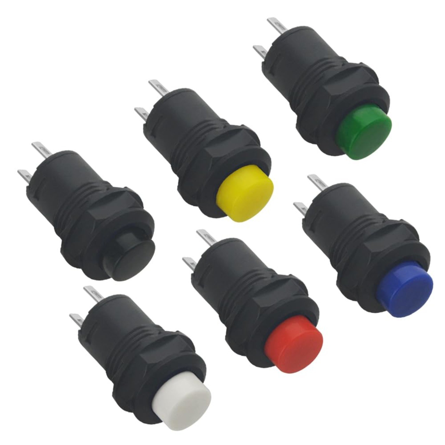 30 PCS 12mm Self-Locking Latching Push Button Switch AC 250V/1.5A 125V/3A