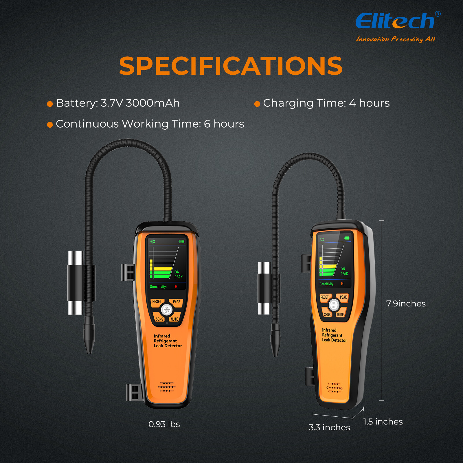 Open Box Elitech Refrigerant Leak Detector HVAC Tester NDIR Sensor ILD-200
