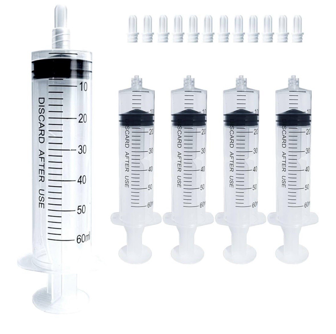9 Pack 50/60 ML/CC Luer Slip Syringes without Needle, Disposable, Sterile, NEW