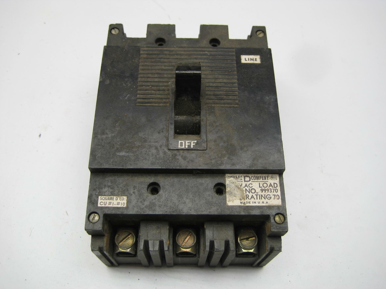 SQUARE D 999370 BREAKER 70AA 3POLE UNMP