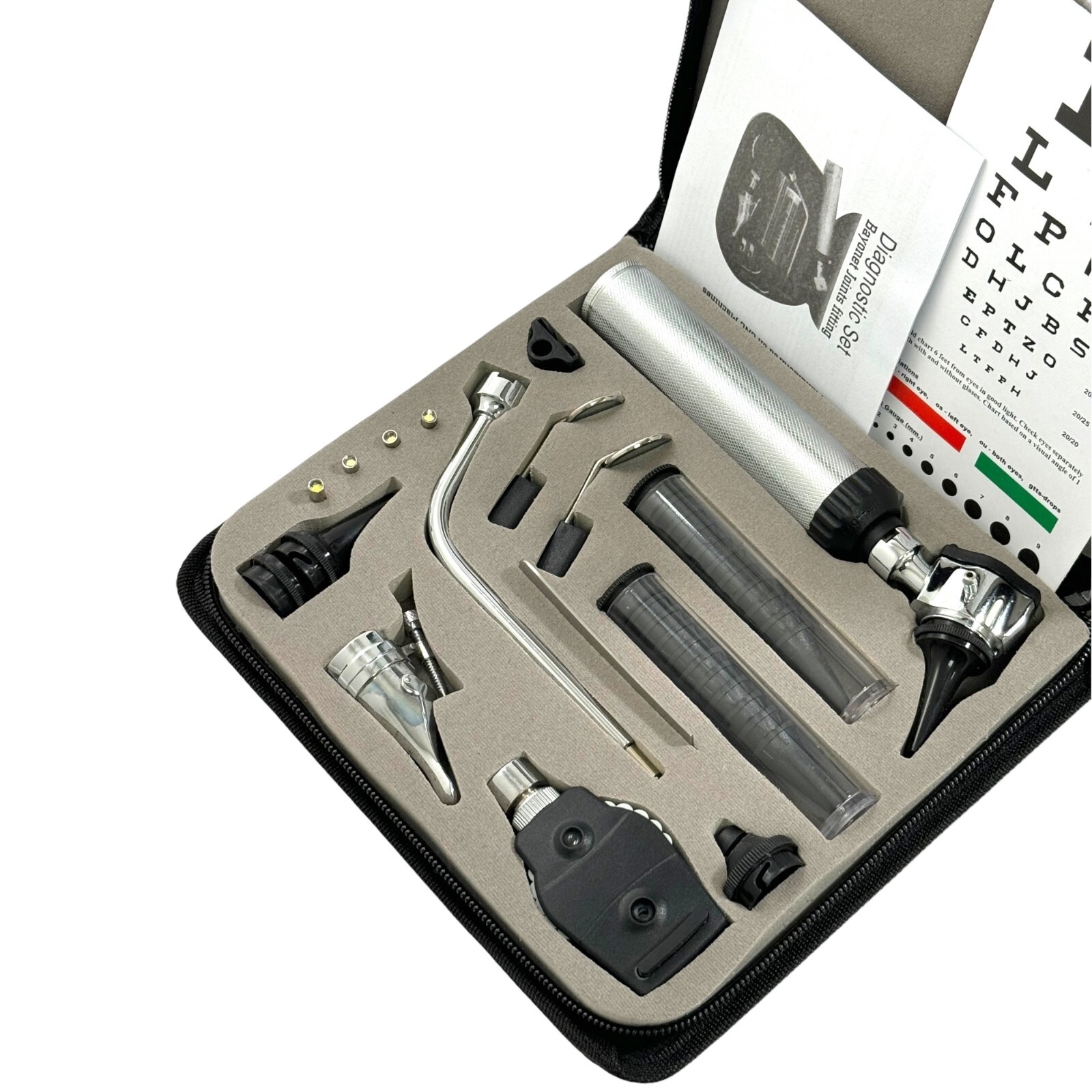 ORIGINAL Professional 2.5V ENT Diagnostic OTOSCOPE Set,Ophthalmoscope, Otoscope