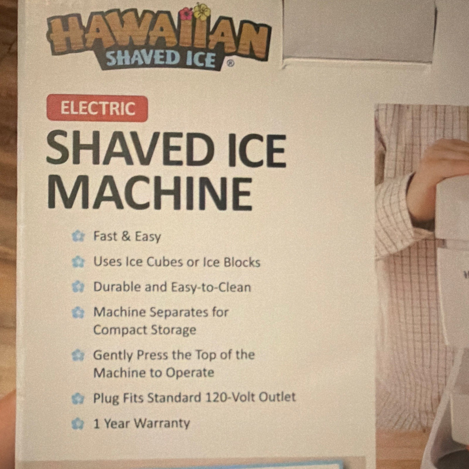 Hawaiian Shaved Ice S900A Electric Shaved Ice Machine 143 lb/hr 1/3 hp