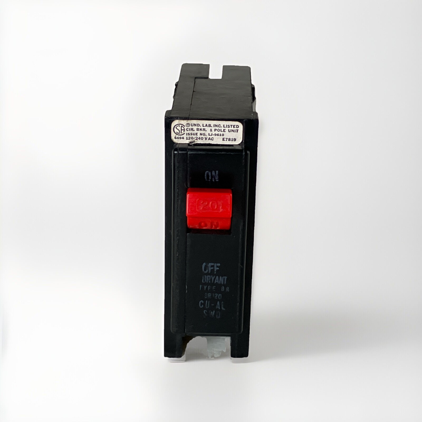 BRYANT WESTINGHOUSE BR120 C120 1 Pole 20 Amp Circuit Breaker – Red Handle