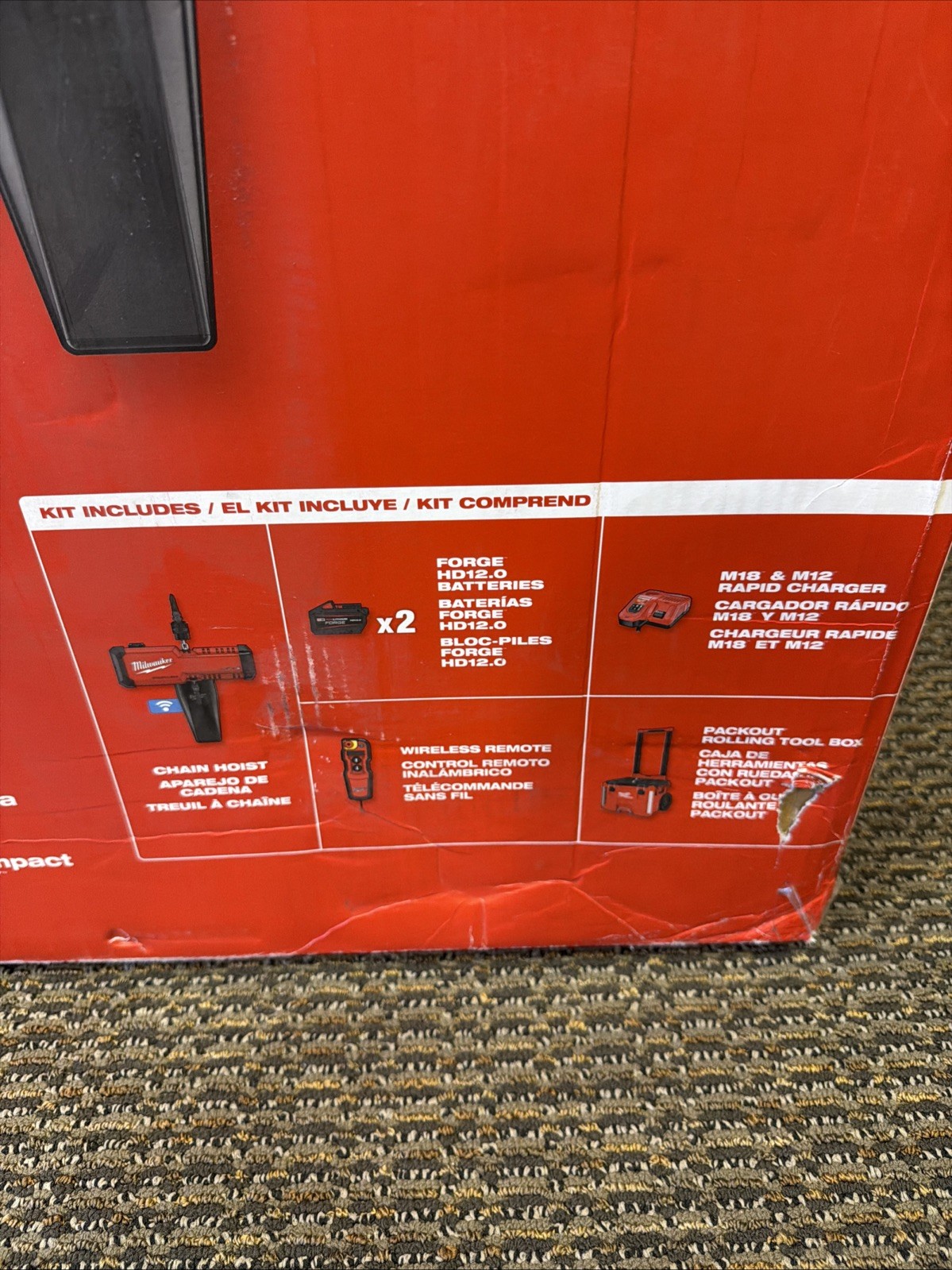 Milwaukee 2983-22HD M18 1-TON CHAIN HOIST W/ ONE-KEY Kit 2 12.0 Rapid Charger