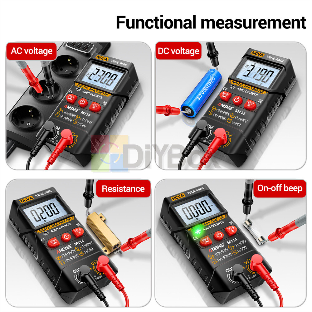 ANENG M114 M115 Automatic Voltmeter AC/DC Ohm NCV Digital Multimeter 4000 Counts