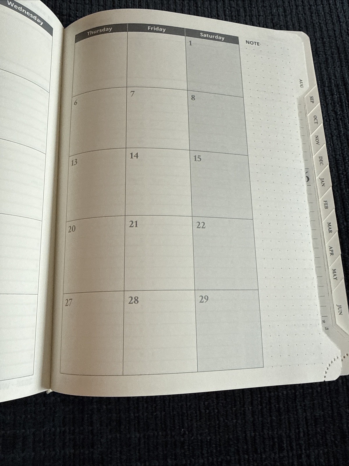 Poprun Vertical Weekly Planner 2026-2027 Medium Black Leather