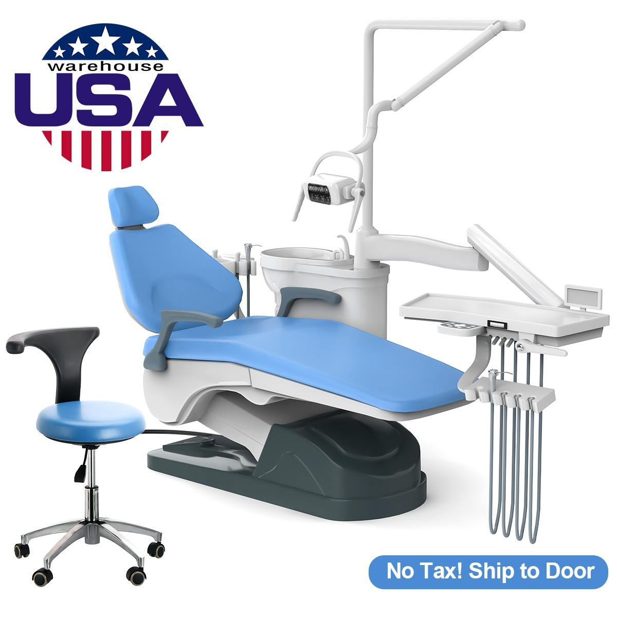 Mobile Dental Delivery Cart Unit Compressor Curing Light Scaler Handpiece /Chair