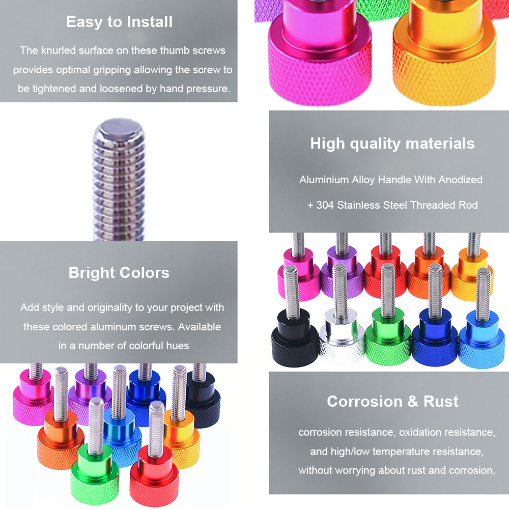 M8 Knurled Thumb Tighten Screws Hand Turn Grip Knob Bolts For Camera Tripod DIY