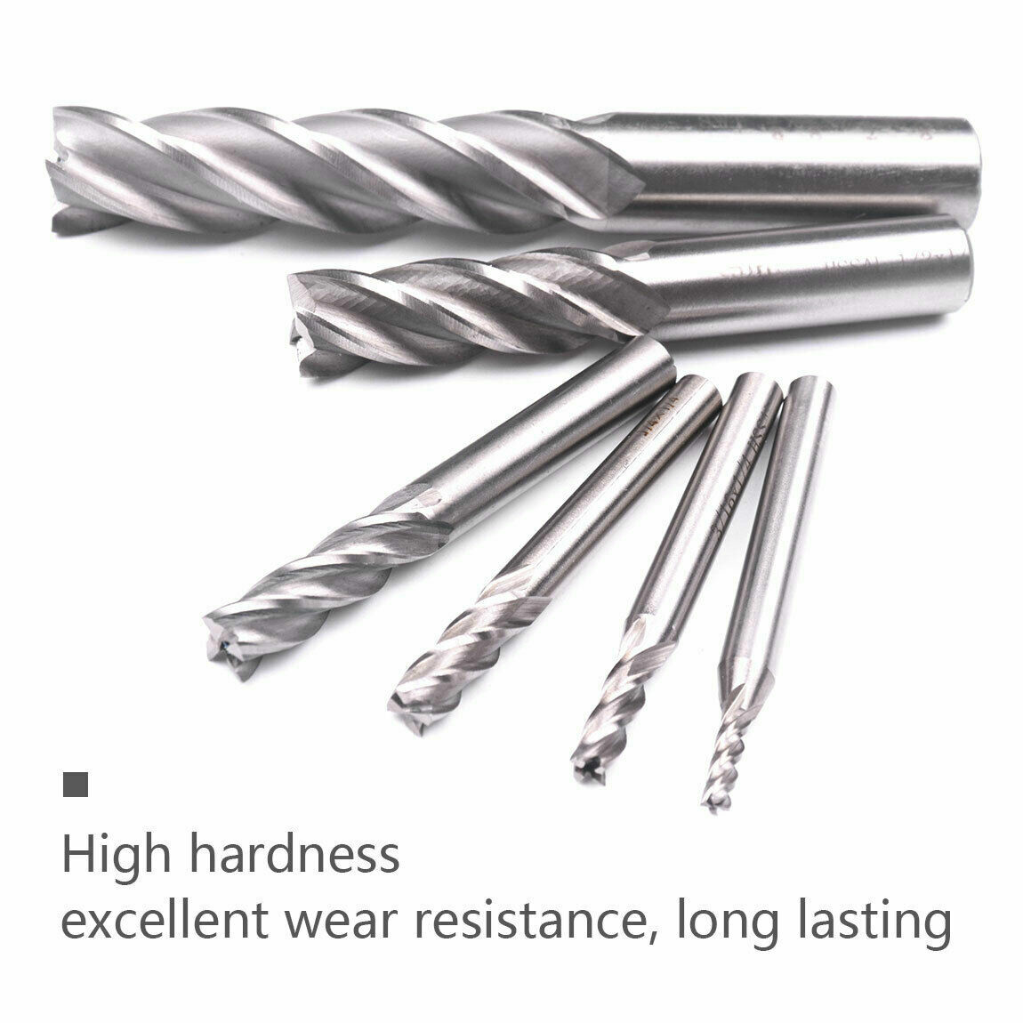 6pc HSS CNC 4 Flute Spiral Bit End Mill Cutter 1/8 3/16 1/4 5/16 5/8 1/2″ in US