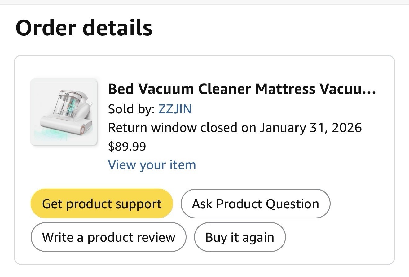 UZK Mattress Vacuum Cleaner Corded Electric White Bed Vacuum Cleaner