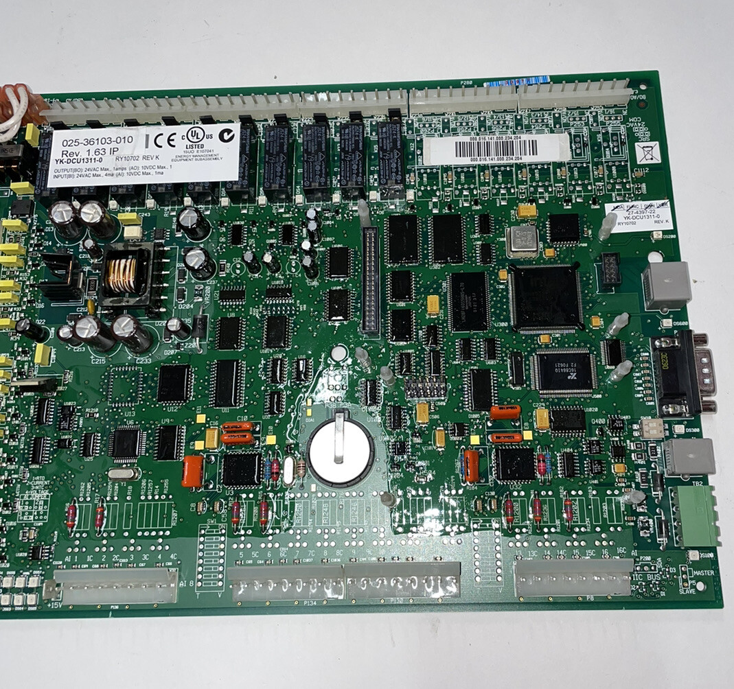 JOHNSON CONTROLS CONTROL BOARD 025-36103-010 RY10702 Rev K , YK-DCU1311-0