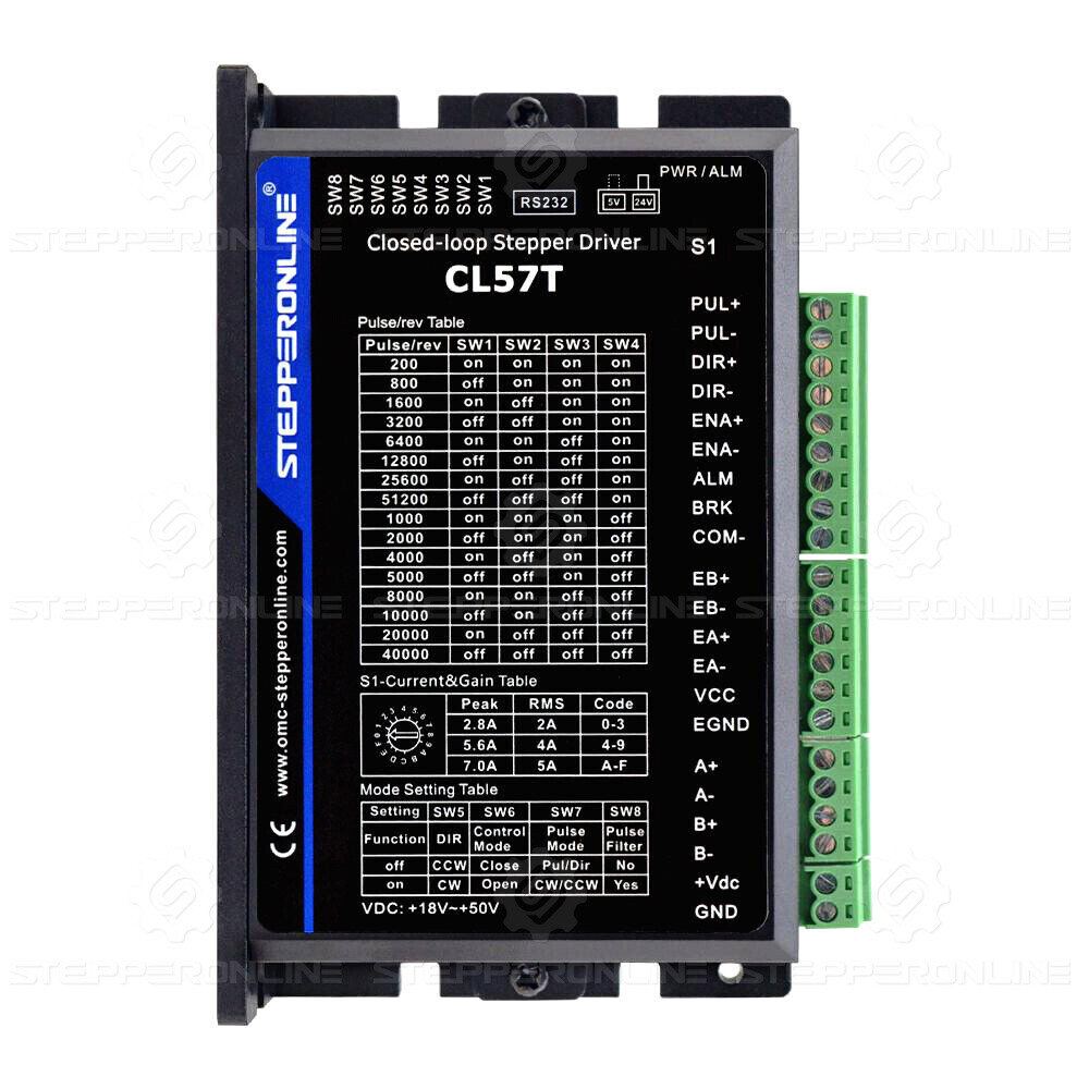 STEPPERONLINE 3Nm Nema 23 Closed Loop Stepper Motor 425oz.in & Driver CL57T Kit