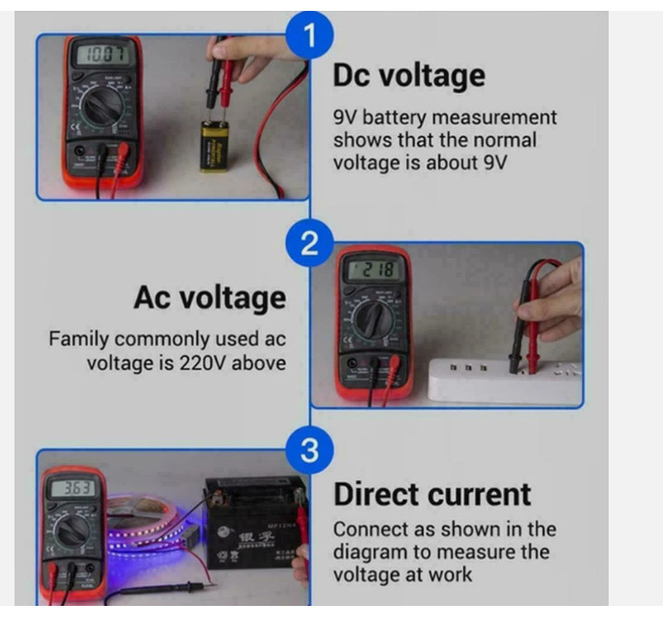 Digital Multimeter AC DC Voltmeter Ammeter Ohmmeter Volt Tester Meter XL830L USA