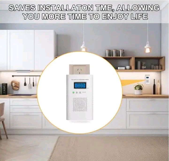 New Carbon Monoxide Detector Wall Plug In CO and Natural Gas Detector KH522