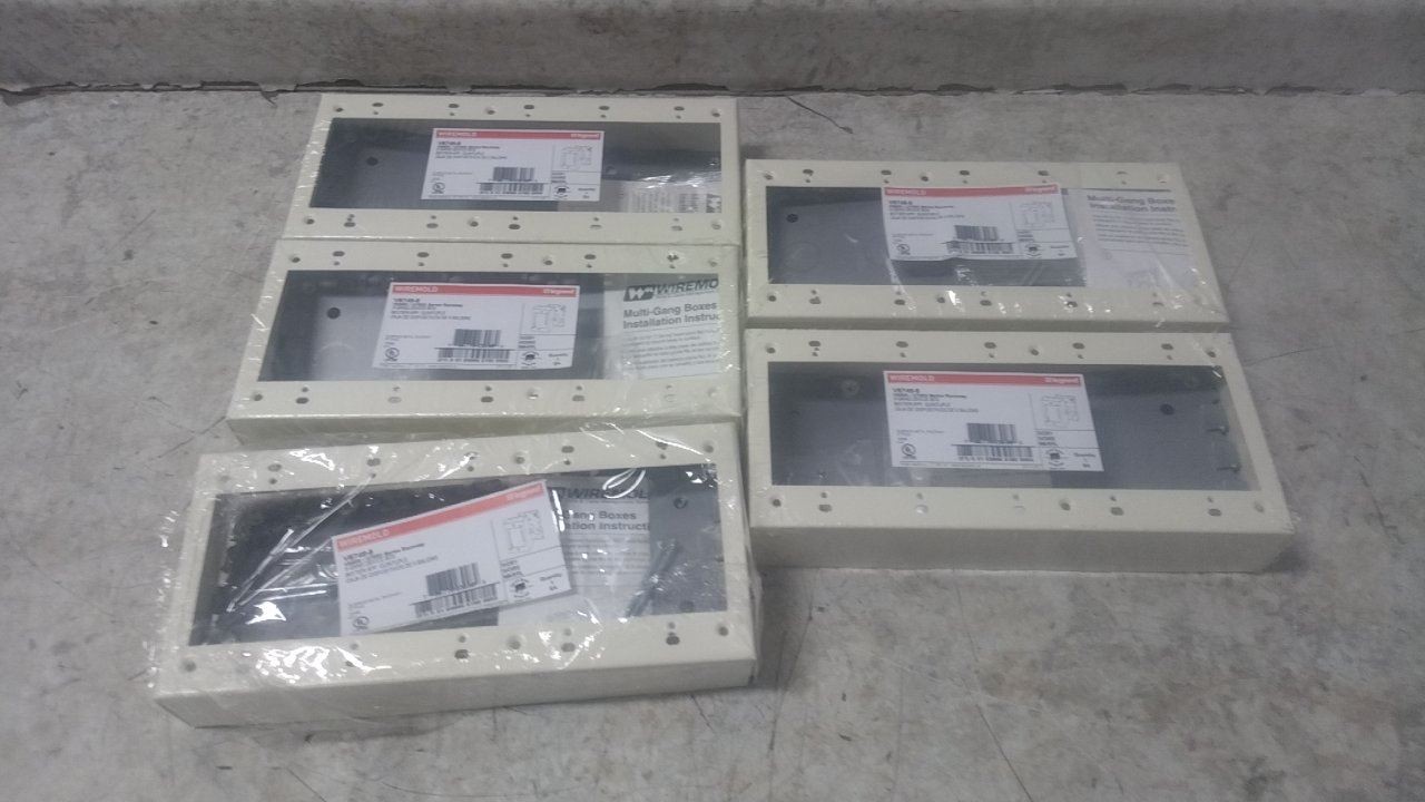 Wiremold V5748-5 5 Pk 10-1/8 In Width Steel Five Gang Box Fitting