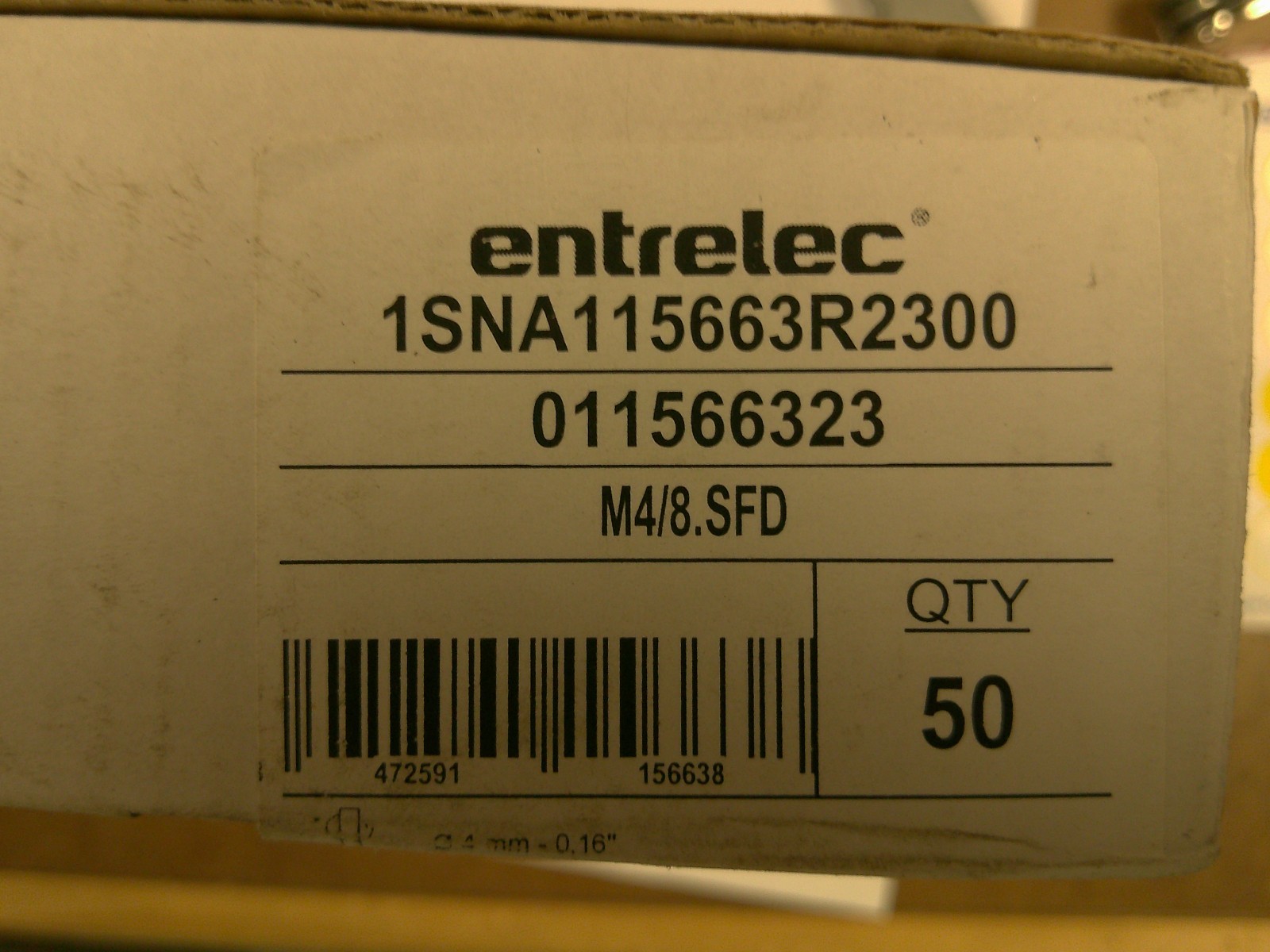 ENTRELEC 0115 663.23 ABB 1SNA115663R2300– 1PCS