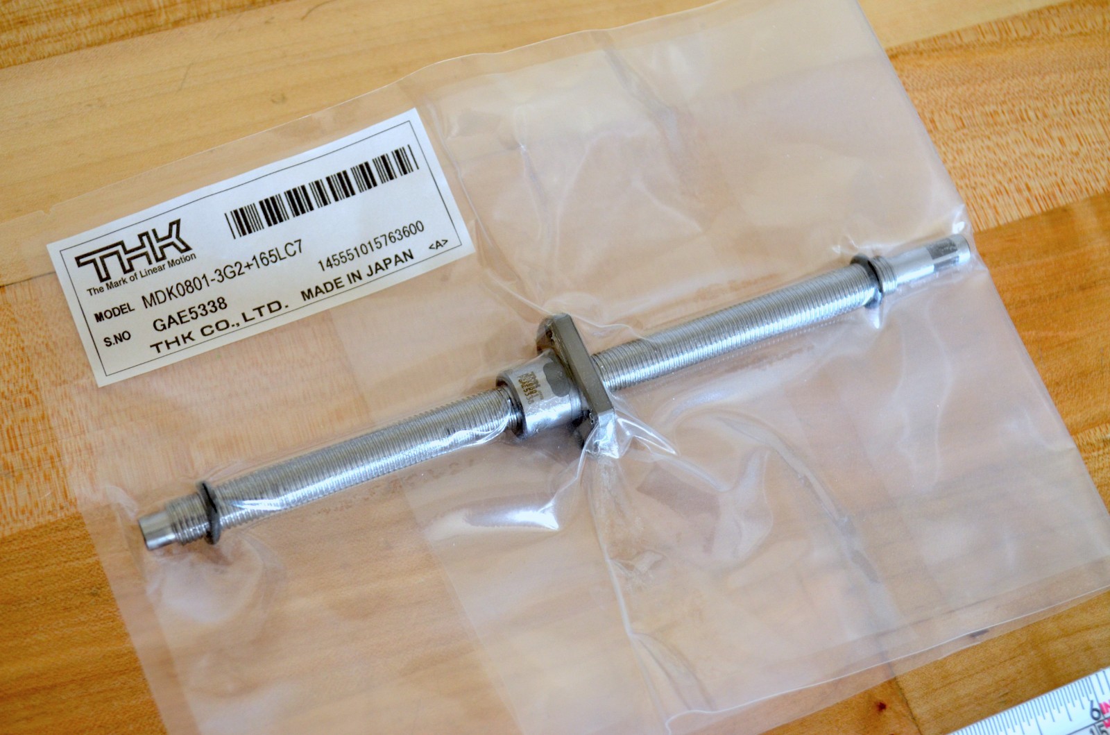 New THK MDK0801-3G2+165LC7 x165mm Ballscrew 8mm dia. x 1mm Pitch + Machined Ends