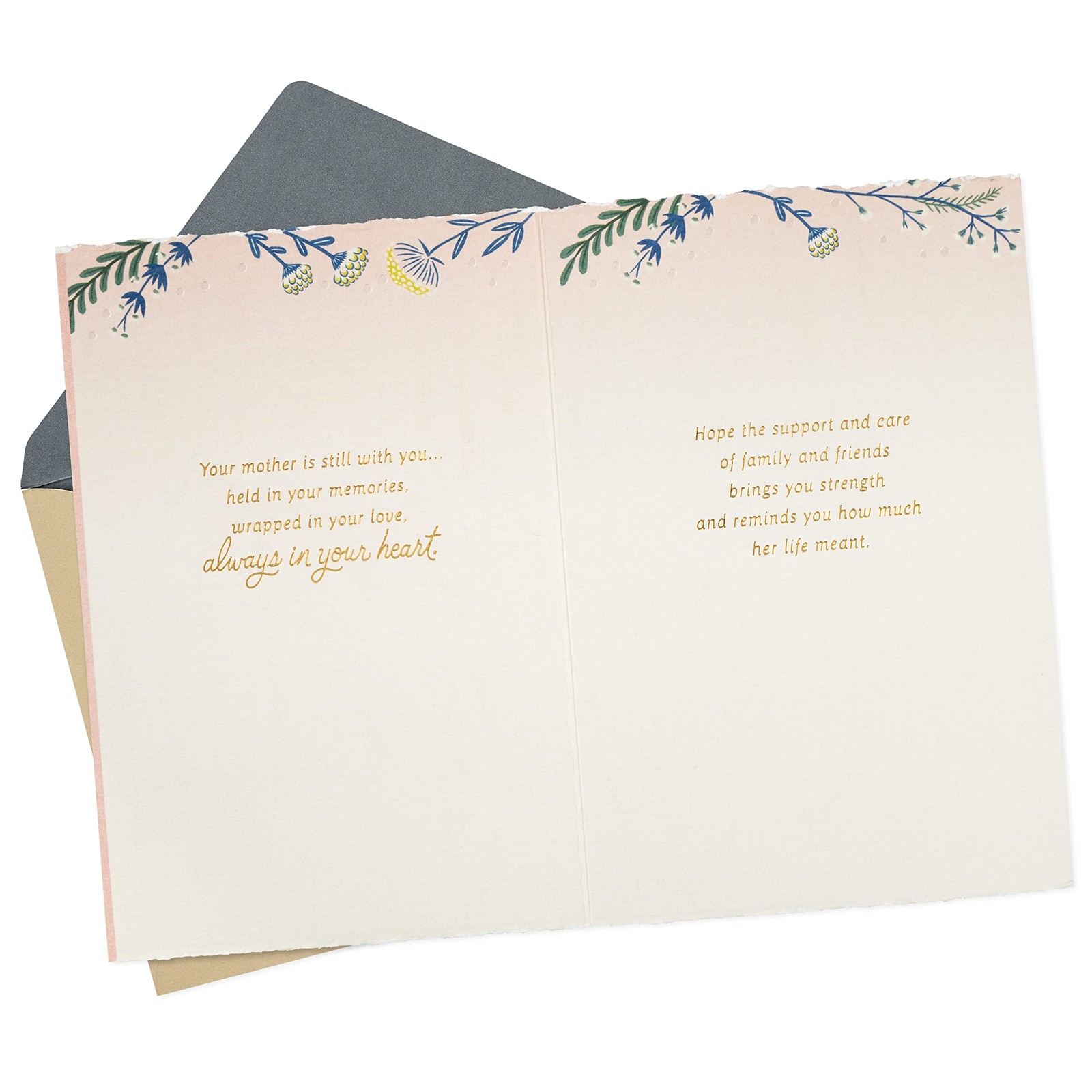 Hallmark Sympathy Card for Loss of 5 x 7.2 inches, A Mom’s Love Never Ends