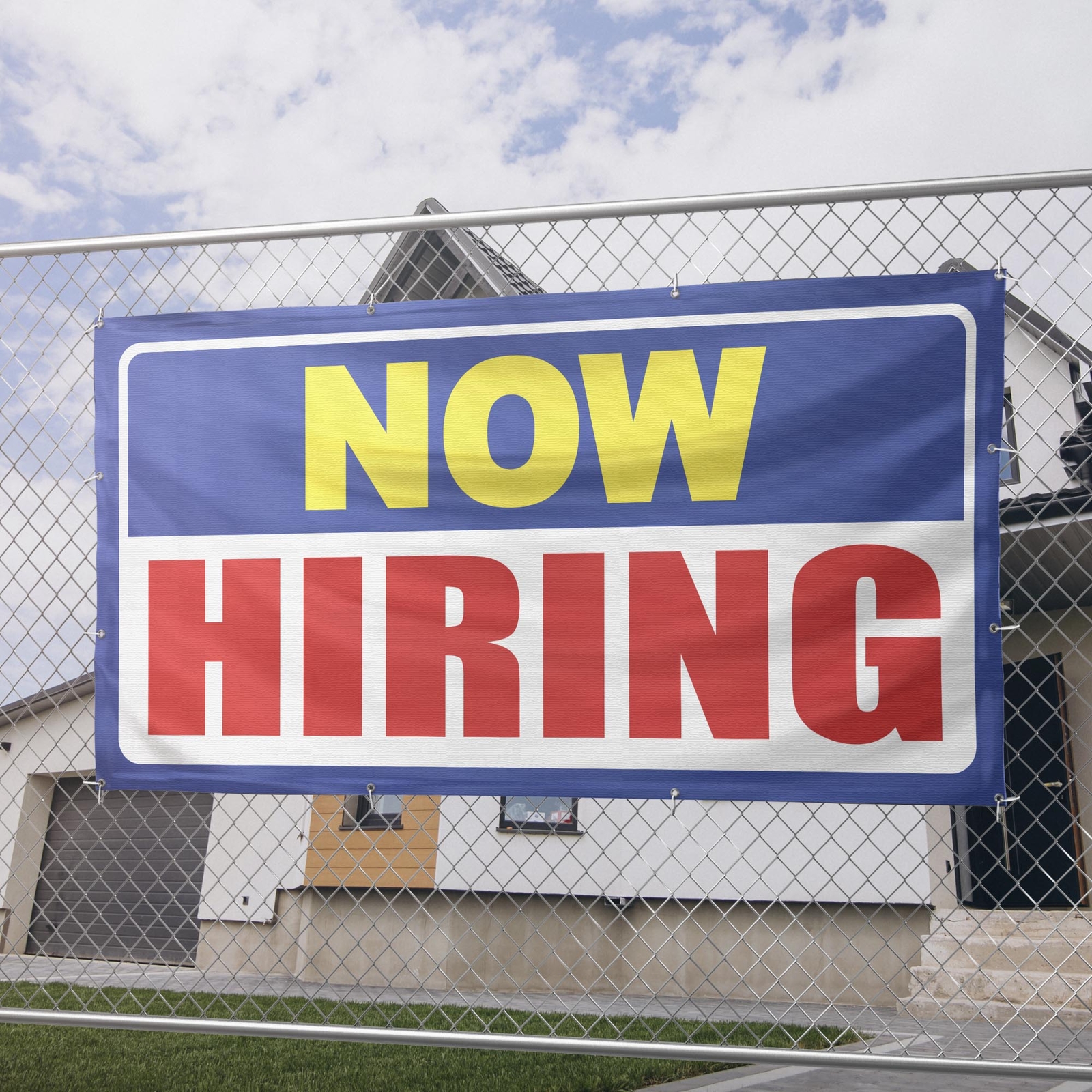 Now Hiring 13 oz Heavy Duty Vinyl Banner Outdoor/Indoor Help Wanted Sign
