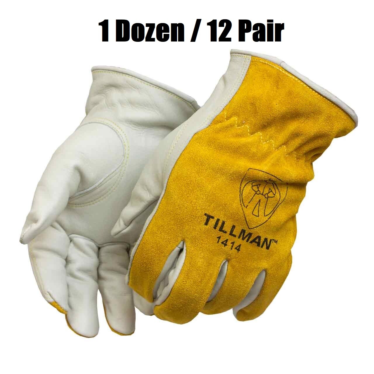 12 Tillman 1414 Grain Pearl Cowhide Split Leather Drivers Protective Work Gloves