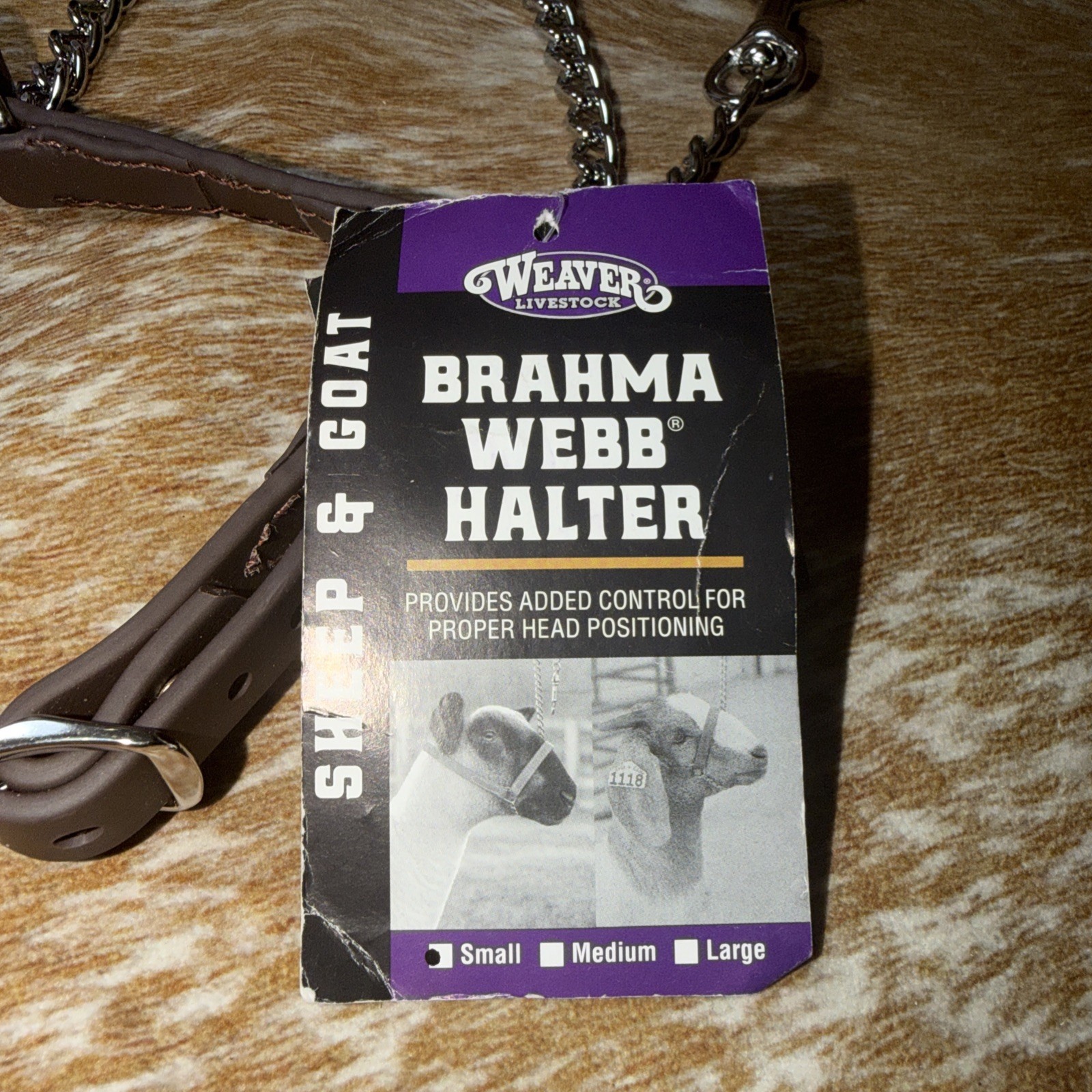 Weaver Sheep and Goat Brahma Webb Halter SMALL Brown New with Tags