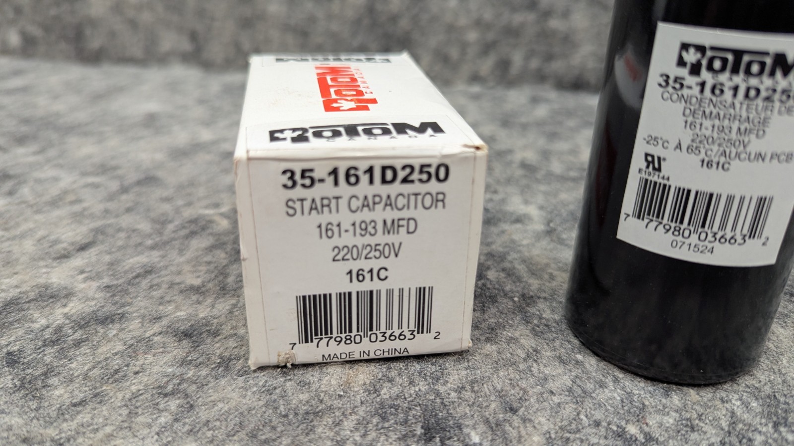 Motor Run Start Capacitor 35-161D250 161-193MFD 220/250VAC Round – Rotom 🔥New🔥