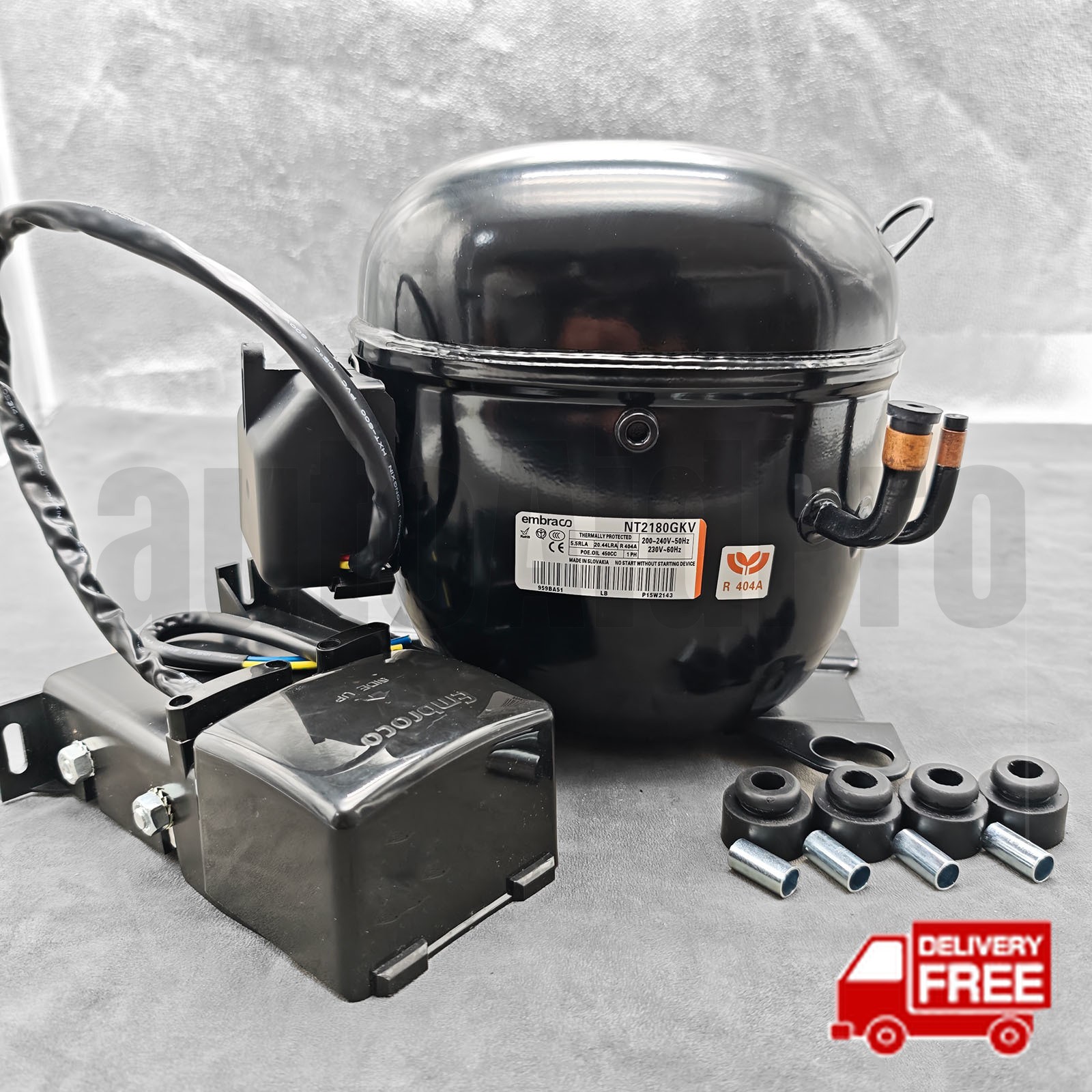 Compressor NT2180GKV for Embraco 1 HP 220V 3892 BtuH CSCR Commercial Freezer