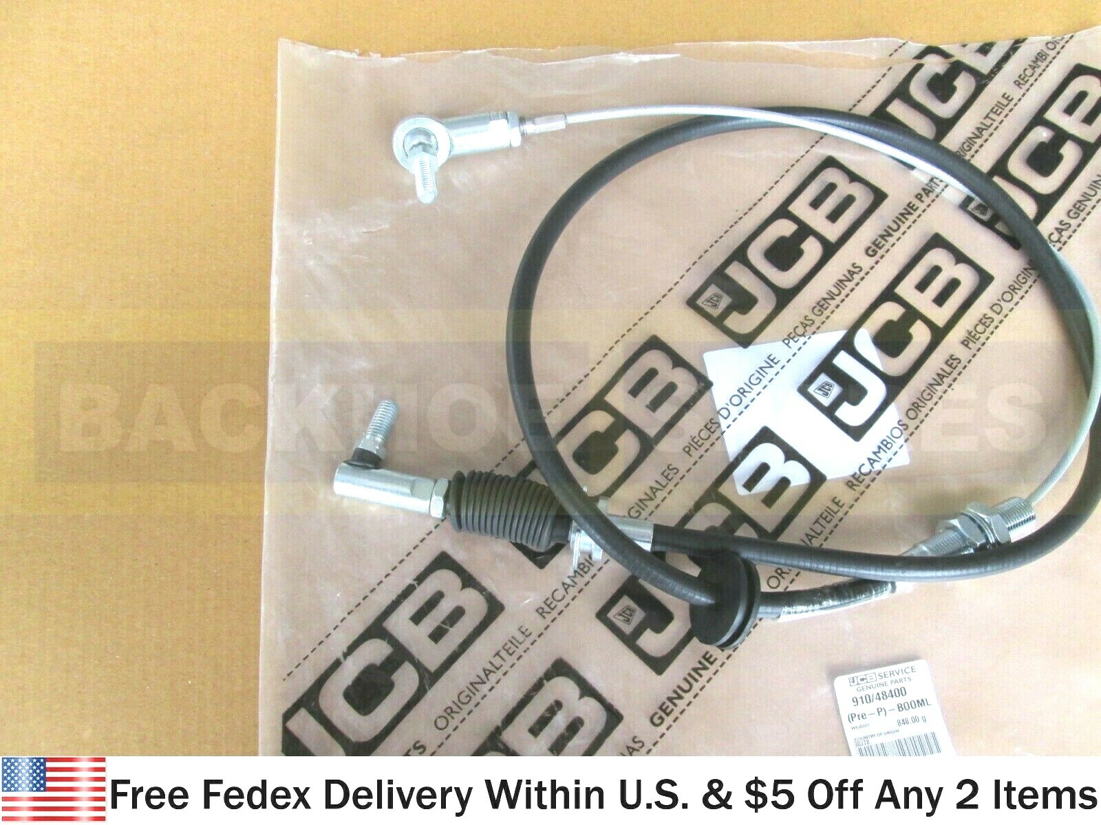 JCB PARTS – GENUINE JCB CABLE LOCK ASSEMBLY BOOM (PART NO. 910/48400)
