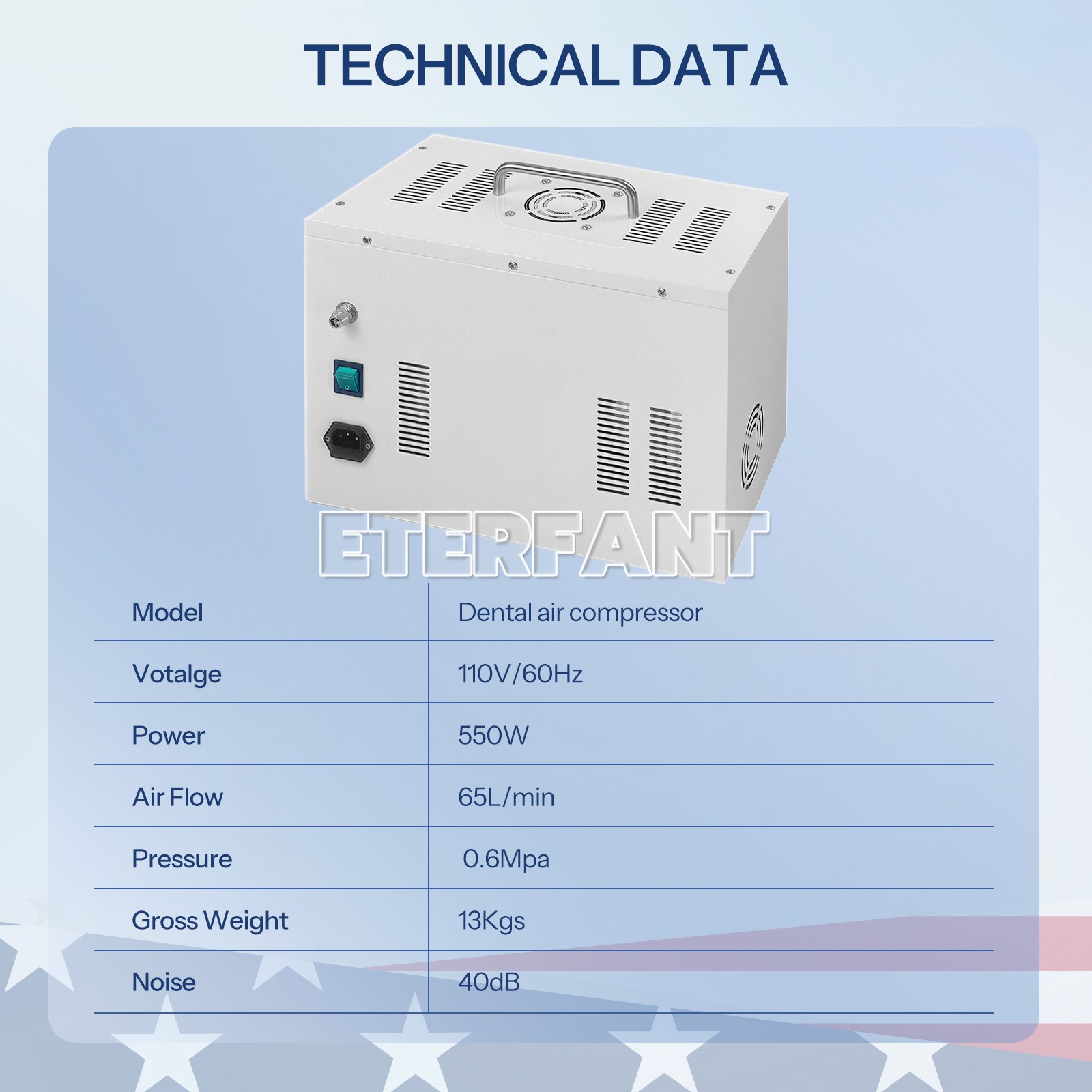 Air Compressor Silent Oil-Free Work for Dental Mobile Delivery Unit GU-P302S