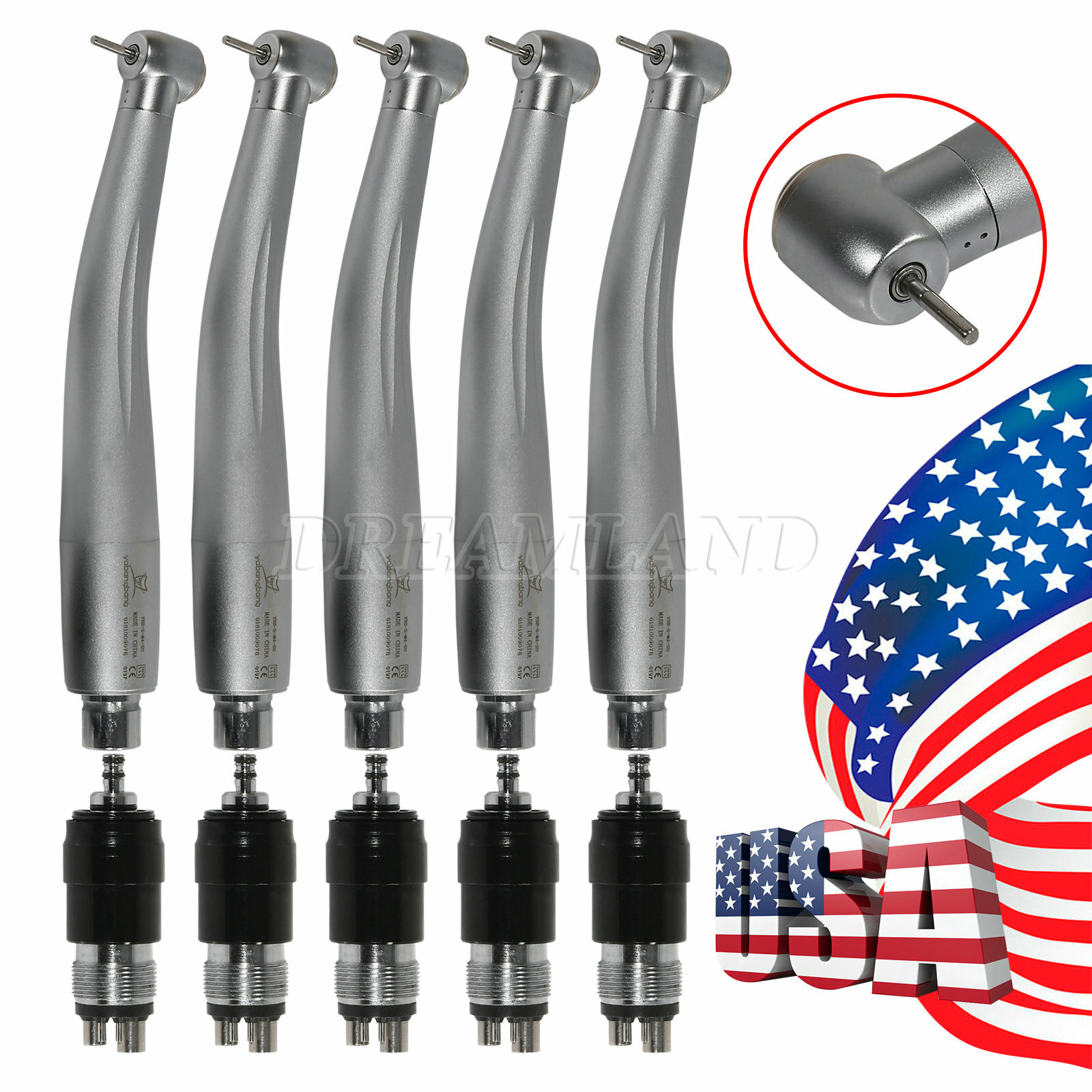 5*NSK Style Dental Standard High Speed Handpiece + Coupler 4-Hole YBNKM