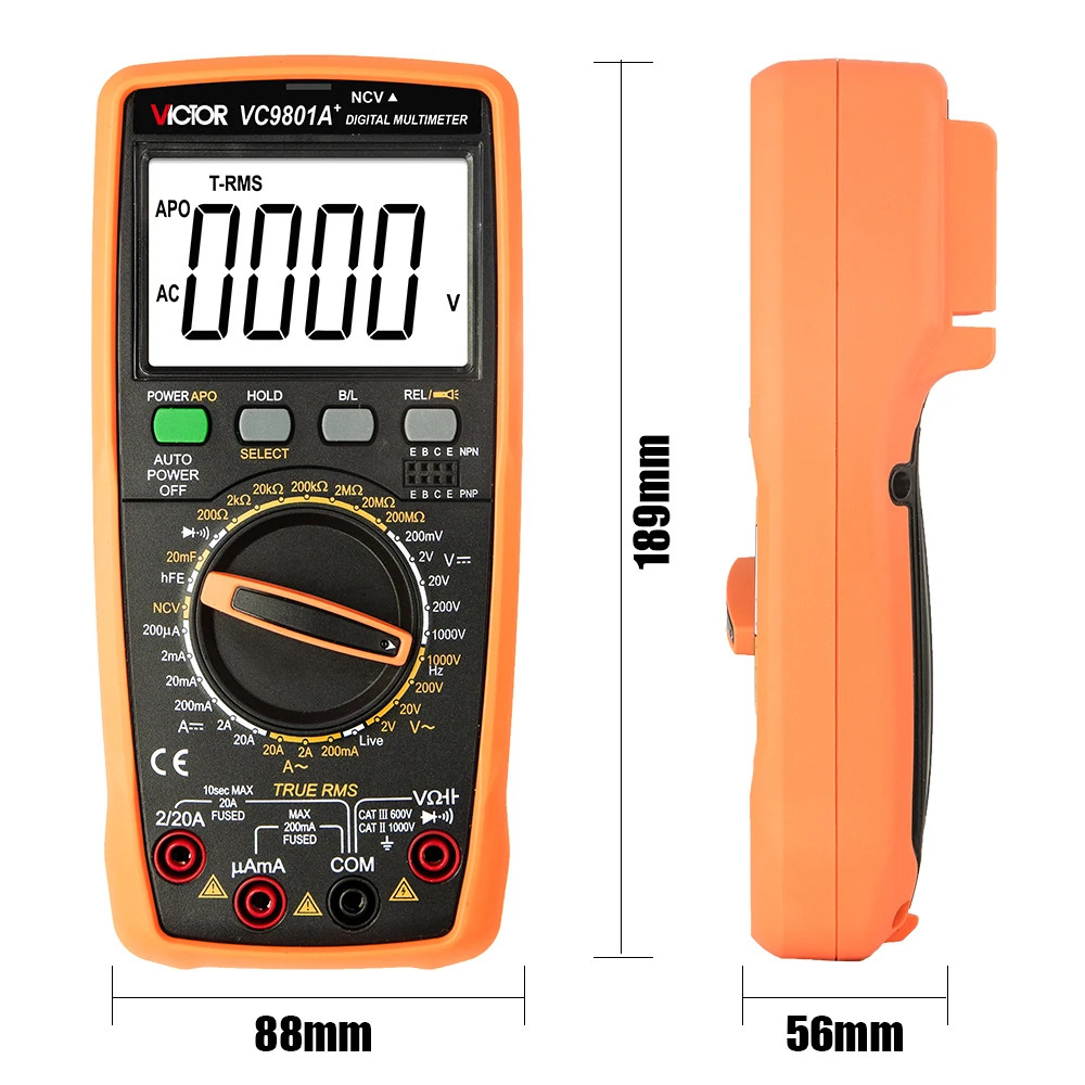 Digital Multimeter Voltage Tester Capacimeter Frequency Temperature Measuring