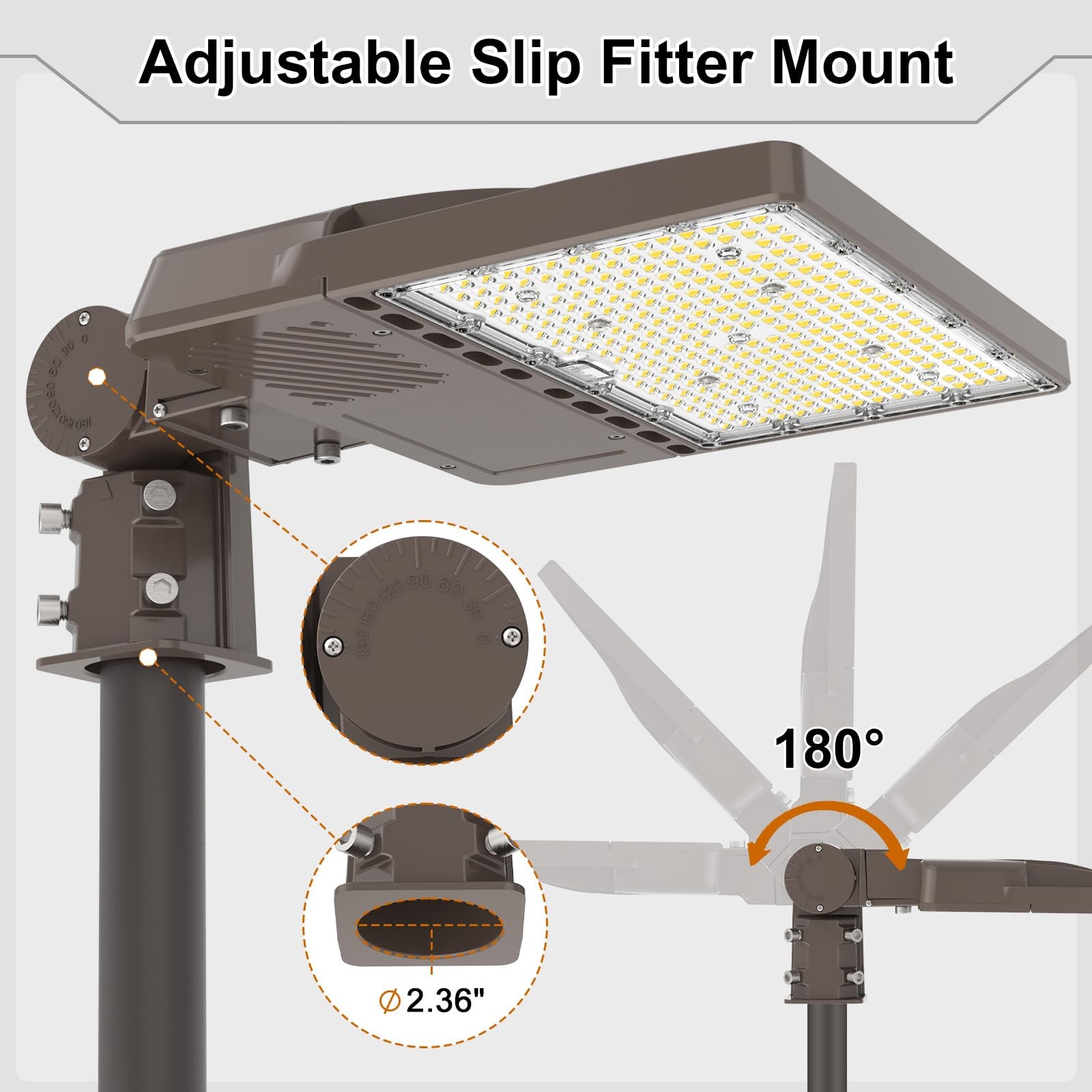200W LED Parking Lot Light Commercial Outdoor IP65 Shoebox Street Pole Lamp