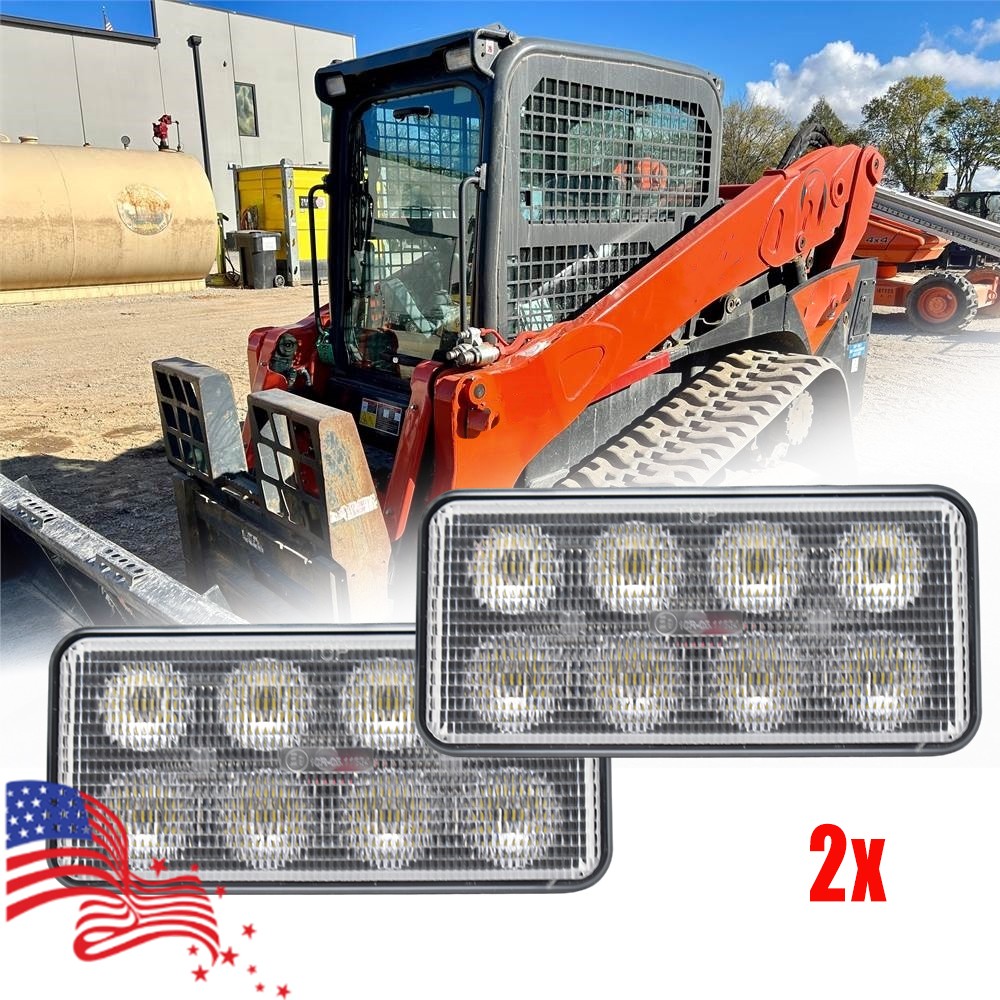 2x 40W LED Work Lights Flood Beam For Kubota Skid Steer SVL75 SVL95 V0511-53510