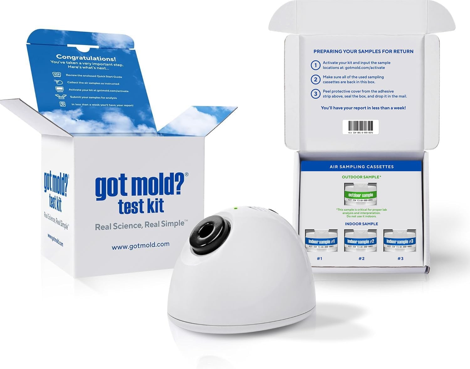 Mold Test Kit 3 Room Professional Air Sampler Analysis