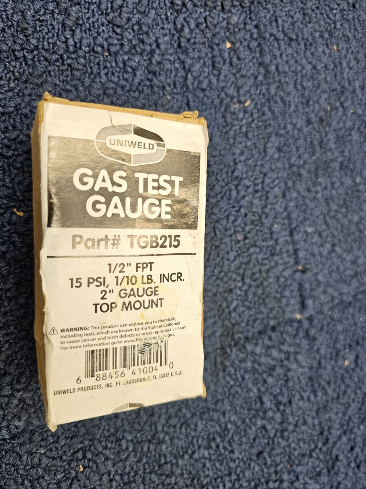 (QTY 3) Uniweld TGB215 Gas Test Gauge 1/2″ NPT Reducing Bell W/ 15 PSI Gauge E34
