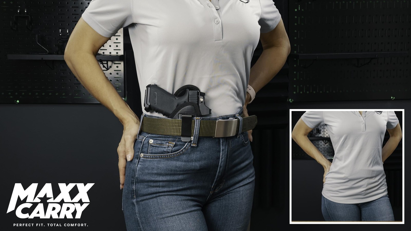 MAXX CARRY IWB Gun Holster Soft Leatherette Optic Ready Fits Sub Compacts Right