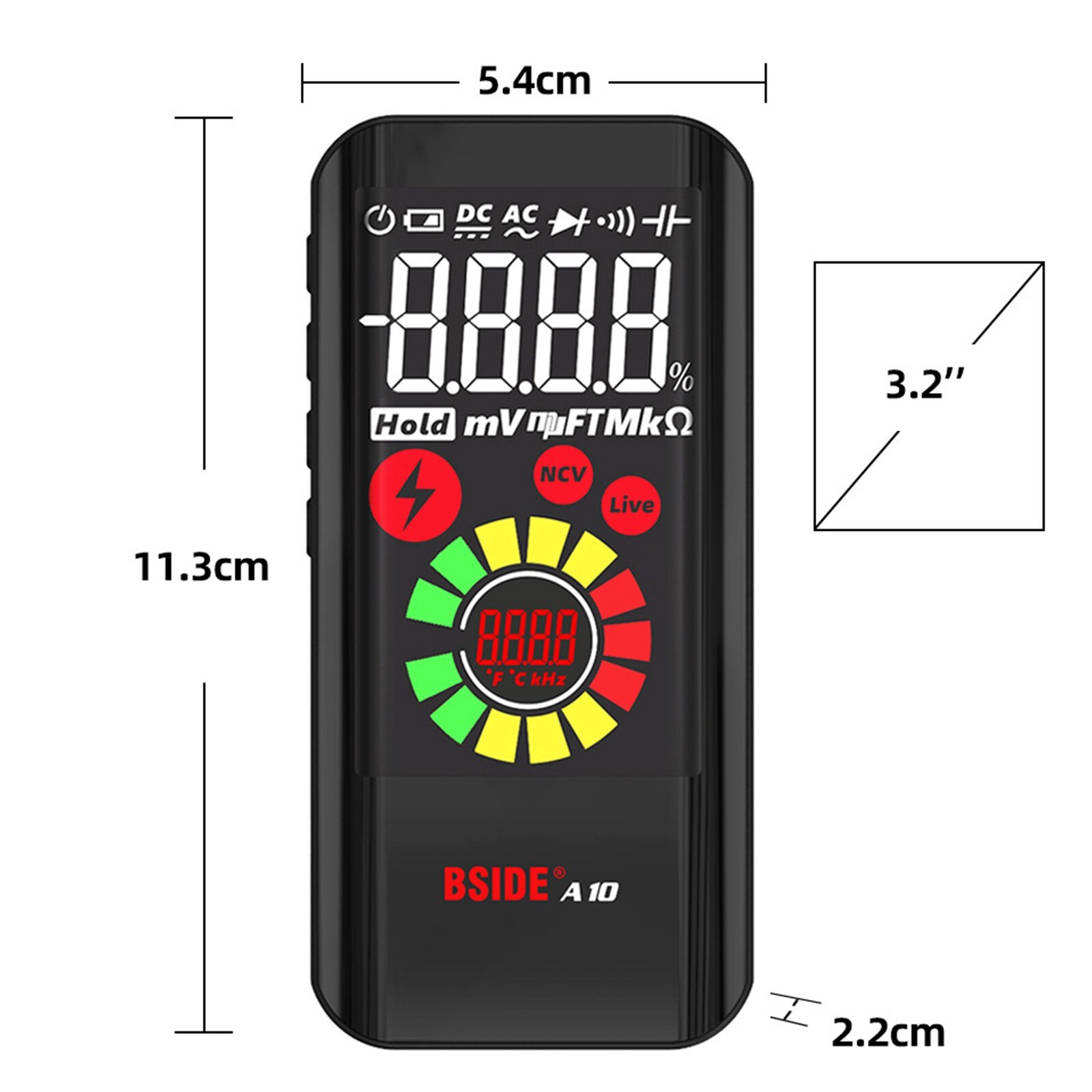 BSIDE A10 Intelligent 9999 Counts Digital Multimeter AC/DC Voltmeter