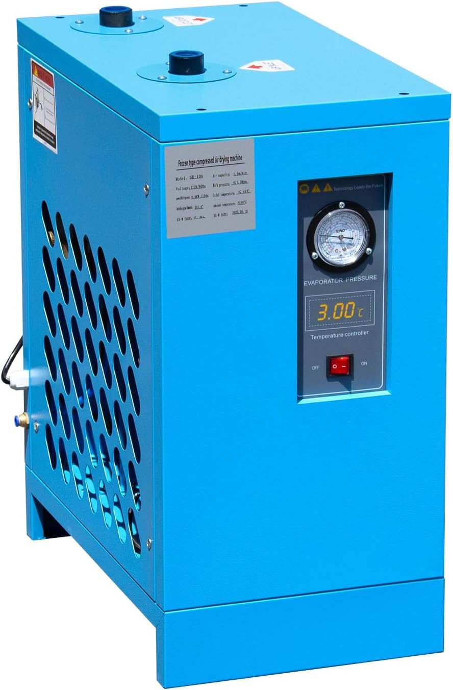 110V 35CFM 0.58 KW Refrigerated Compressed Air Dryer with R134a Cooling System