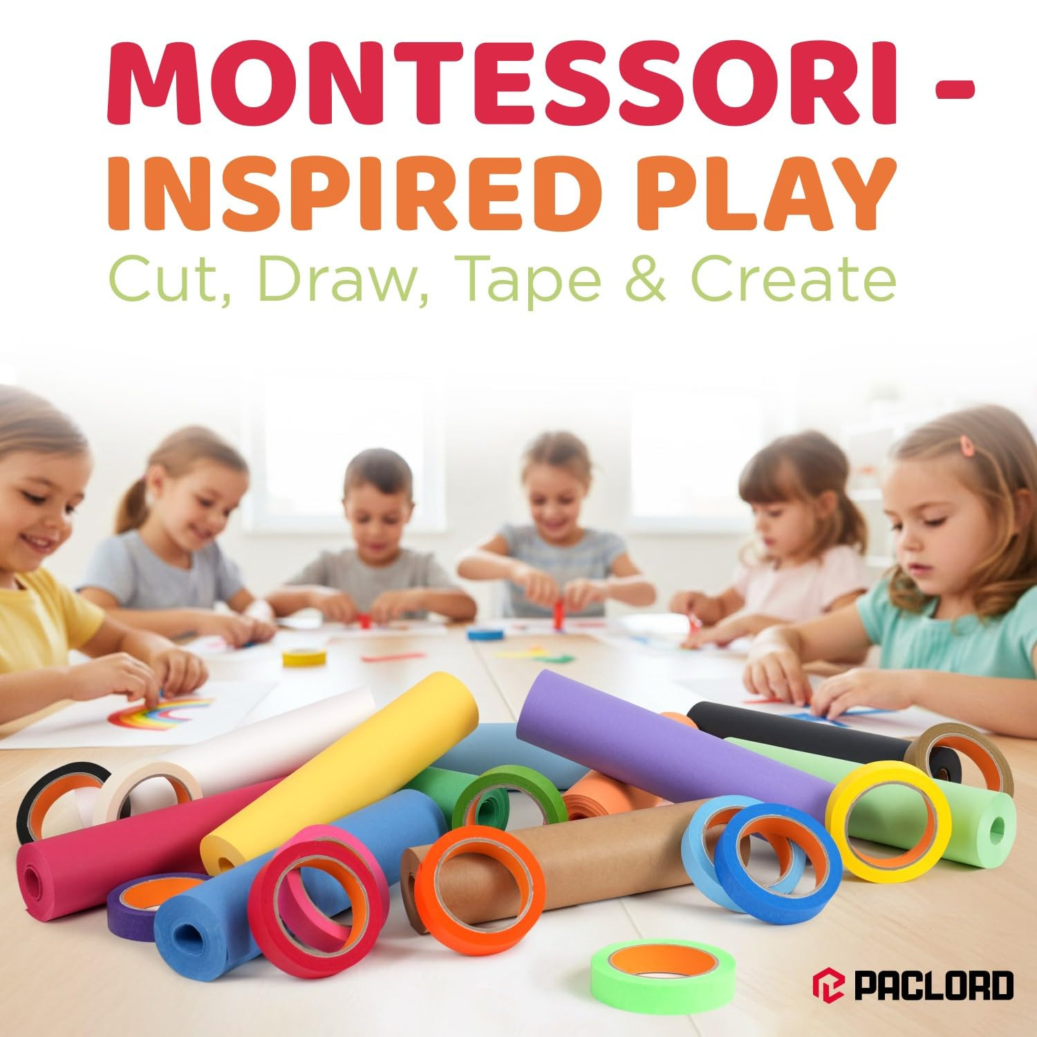 12 Rolls of 12″ X 100′ Colored Kraft Paper and 12 Rolls of Colored Masking Tape
